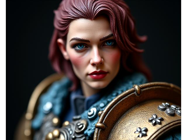 A finely painted miniature fantasy character figure with intricate details