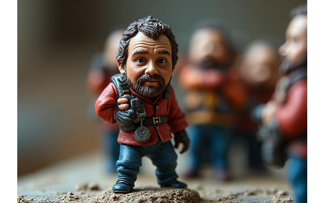 Hand-painted miniature figures on a diorama