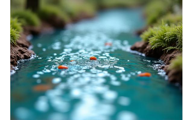 Miniature river with highly realistic water effects